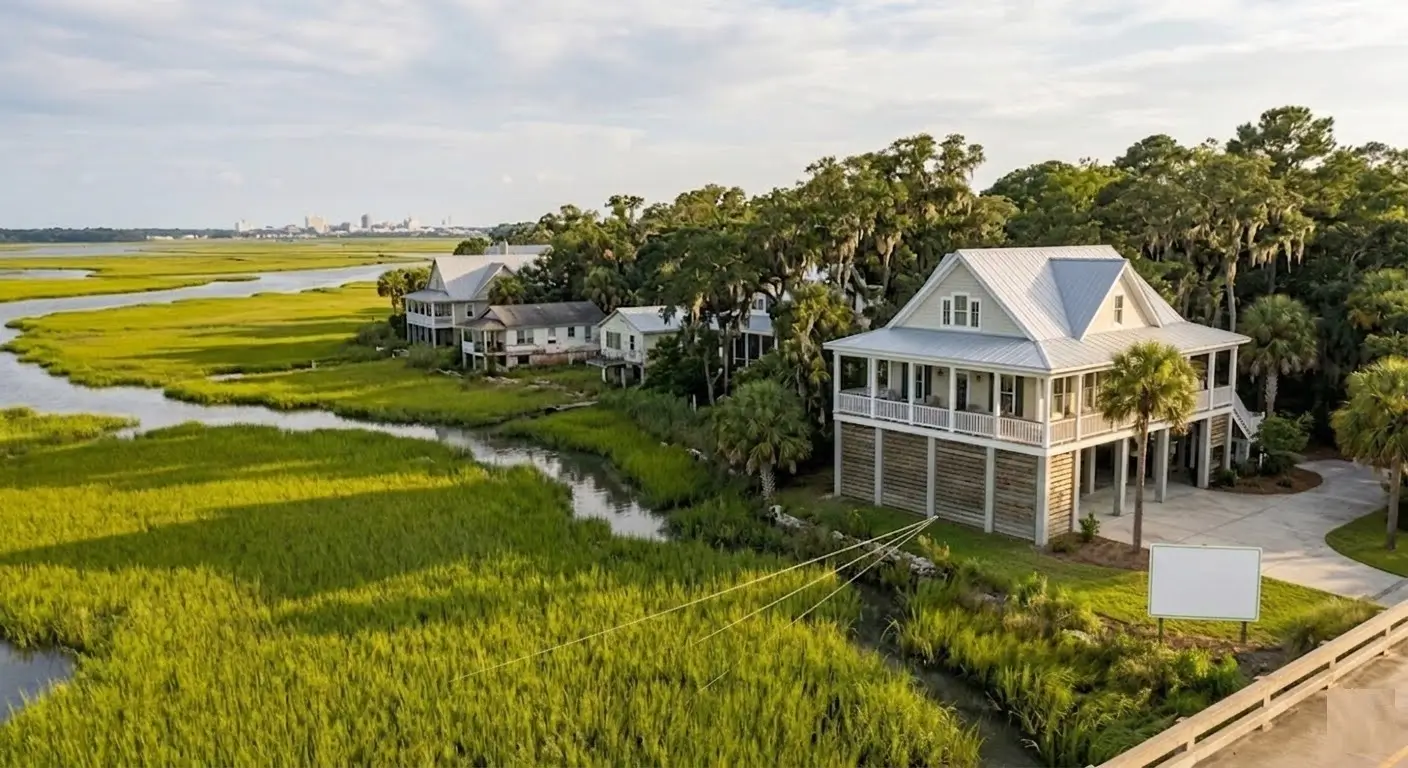 Coastal Georgia home insurance and flood premium illustration for Savannah buyers