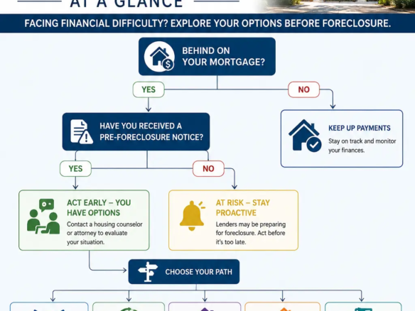 Savannah pre-foreclosure decision tree at a glance: loan modification, short sale, fast listing, and cash offer paths compared