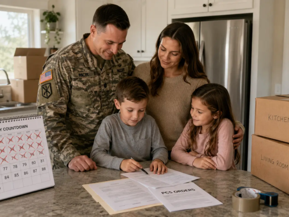 Service member family planning a 90-day PCS home-buying timeline to Coastal Georgia