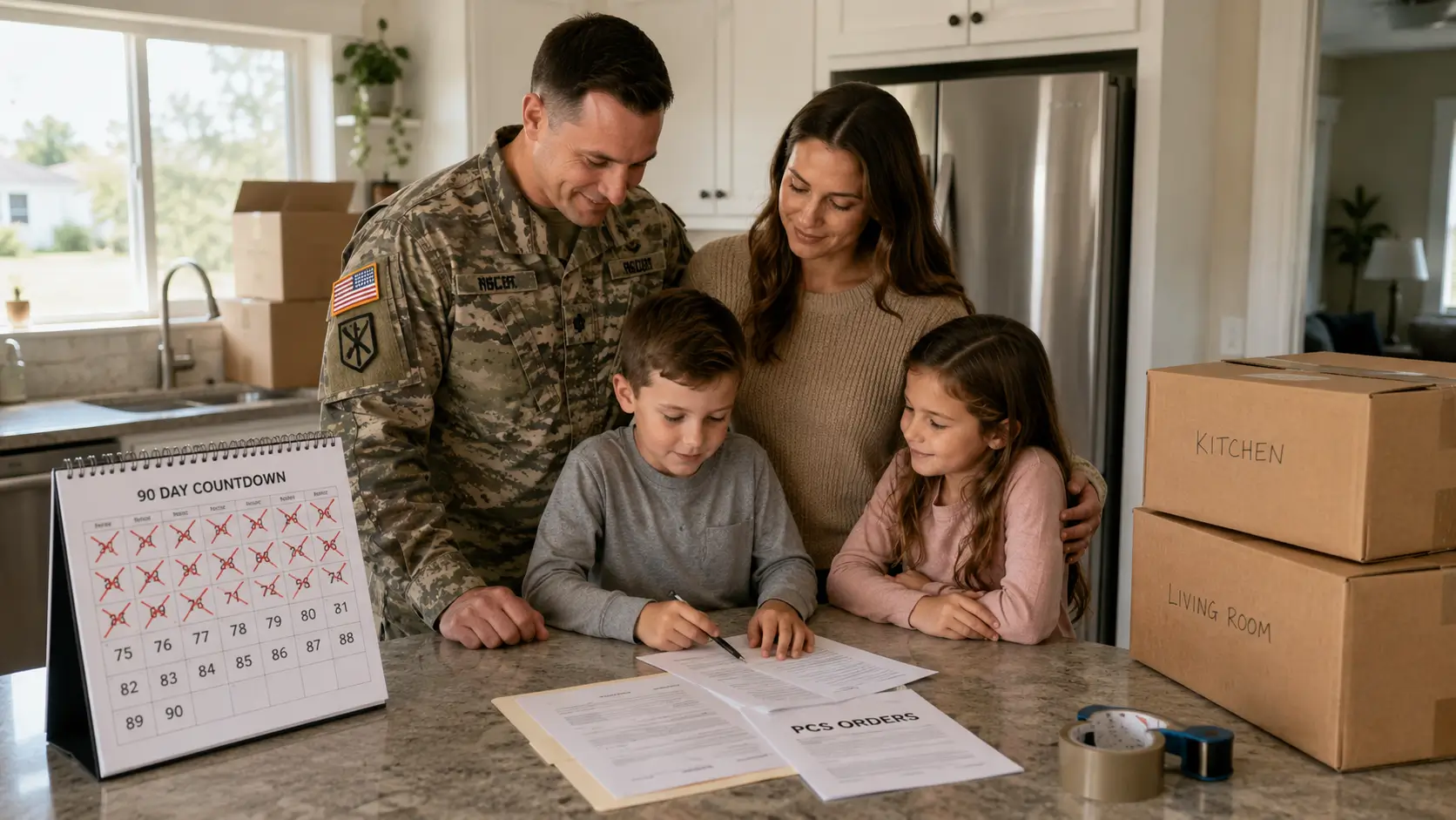 Service member family planning a 90-day PCS home-buying timeline to Coastal Georgia